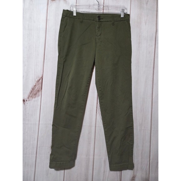 Kut from the Kloth Pants - Kut from the Kloth Catherine Ankle Trouser Pants Olive Green Size 6 Slim Stretch